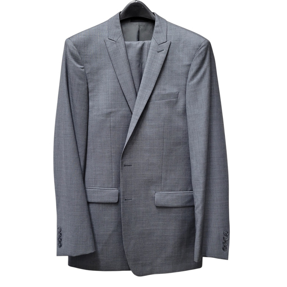 Calvin Klein Extreme Slim Fit 2-Button Side-Vent Gray Wool Suit 42L Pants 36/32